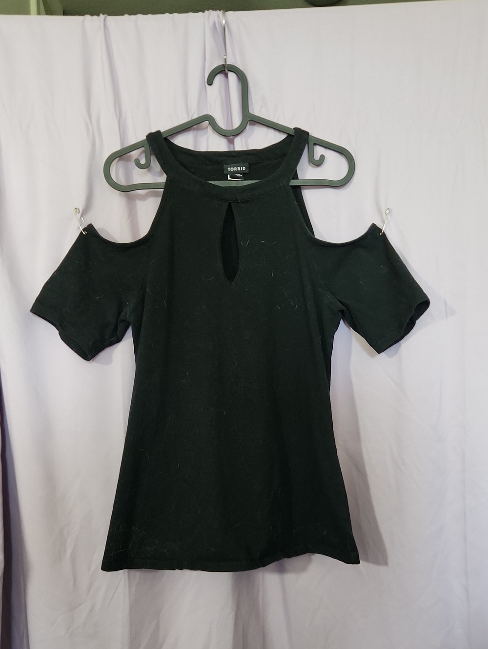 torrid Black Cold-Shoulder Keyhole Top